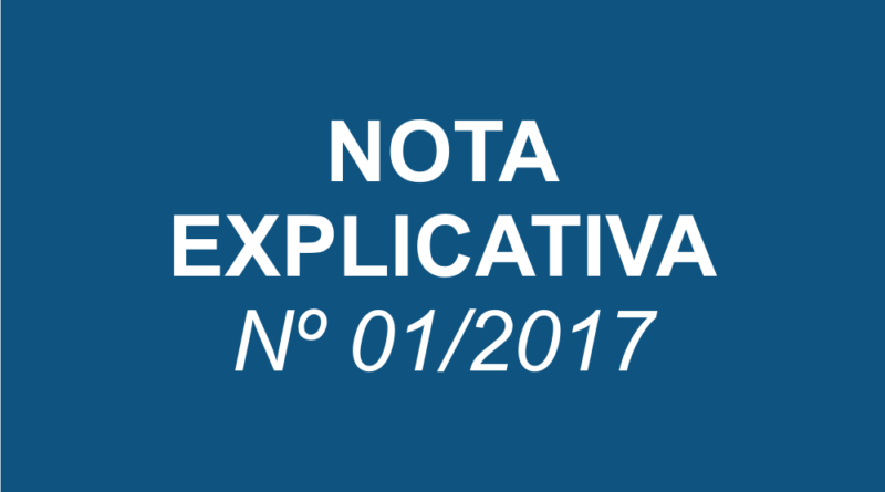 CONCURSO PÚBLICO EDITAL Nº 057/2017 - NOTA EXPLICATIVA Nº 01/2017