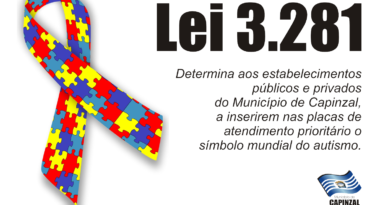 A lei determina que os estabelecimentos públicos e privados do Município de Capinzal ficam obrigados a inserirem nas placas de atendimento prioritário o símbolo mundial de conscientização do transtorno do espectro autista.
