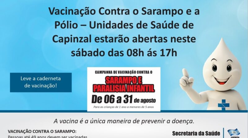 O atendimento na unidade central e nos ESFs do Bairro São Cristóvão e dos loteamentos São Luiz, Parisotto e Lar Imóveis será das 08h às 17h sem intervalo.