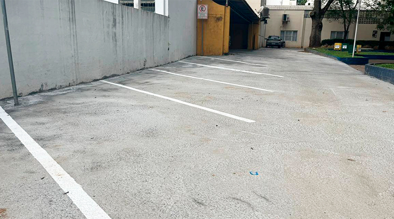 Diretoria de Trânsito de Capinzal realiza a pintura de vagas de estacionamento